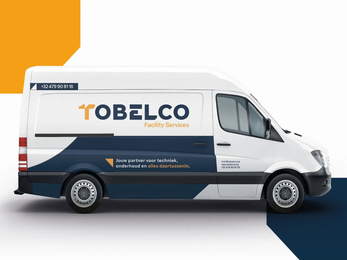 Bestelwagen in de huisstijl van Tobelco